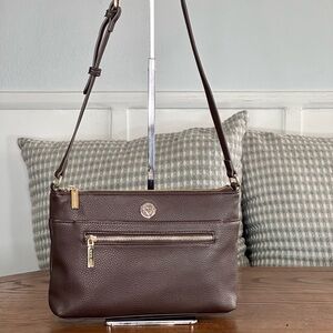 Anne Klein Brown Leather Crossbody Purse